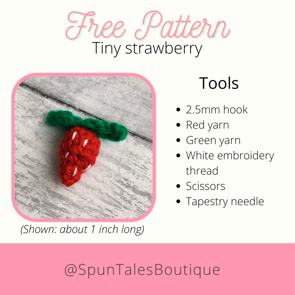 tiny crochet strawberry free pattern 